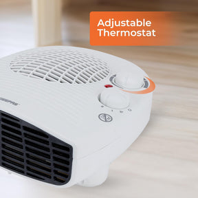 Energy Efficient Flat Fan Space Heater with Adjustable Thermostat