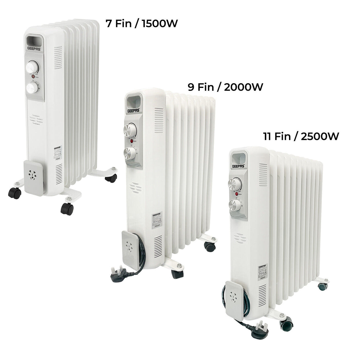7-Fin, 9-Fin and 11-Fin Oil Filled Electric Portable Radiator