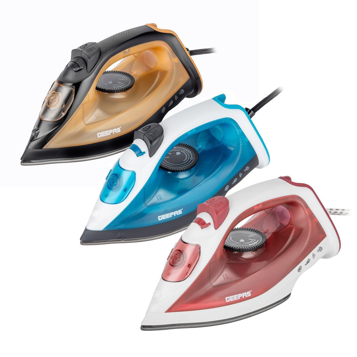1800W Steam Iron With Non-Stick Soleplate (3-Variants)