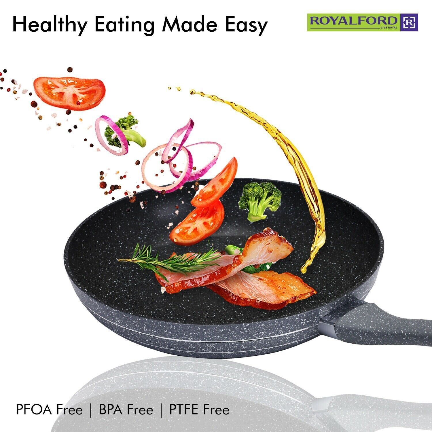 26cm Non-Stick Frying Pan with Durable Granite Coating