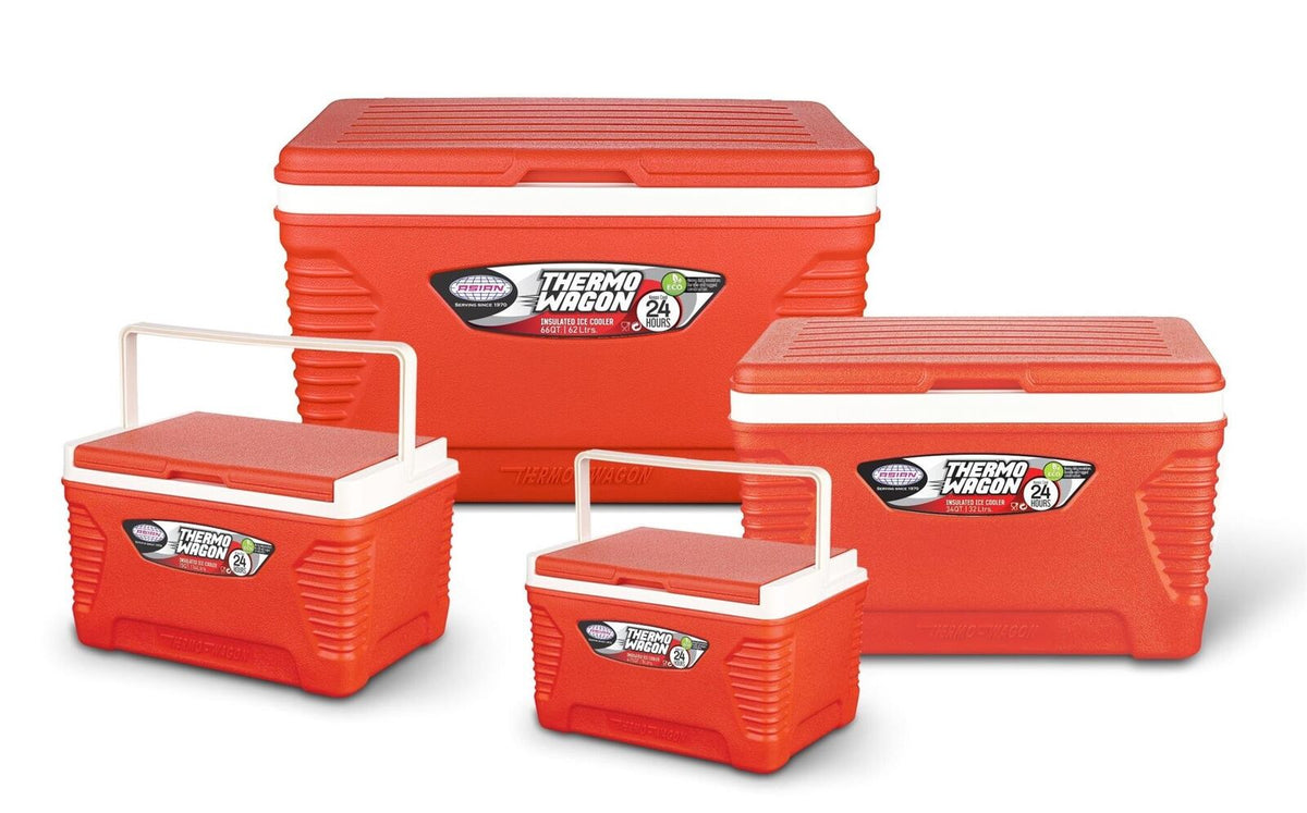 Red 4-Piece Insulated Ice Cooler Box Set (5L, 14L, 32L, 62L)