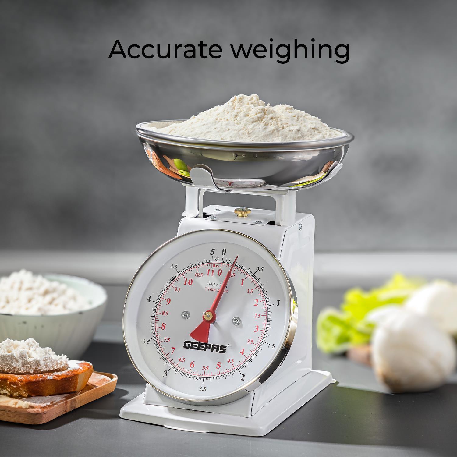 5kg Mechanical White Analog Kitchen Scale