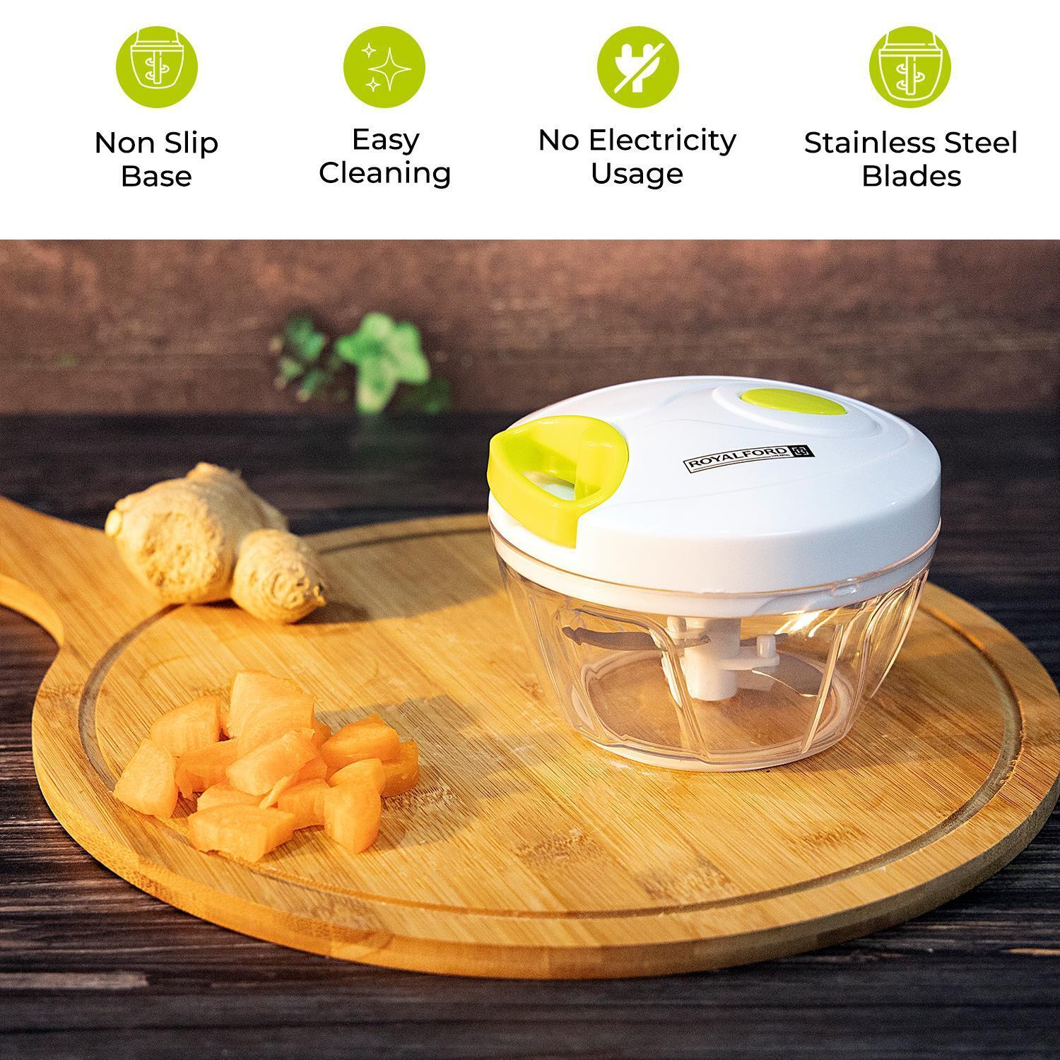 White & Green Manual Mini Food Chopper & Food Processor
