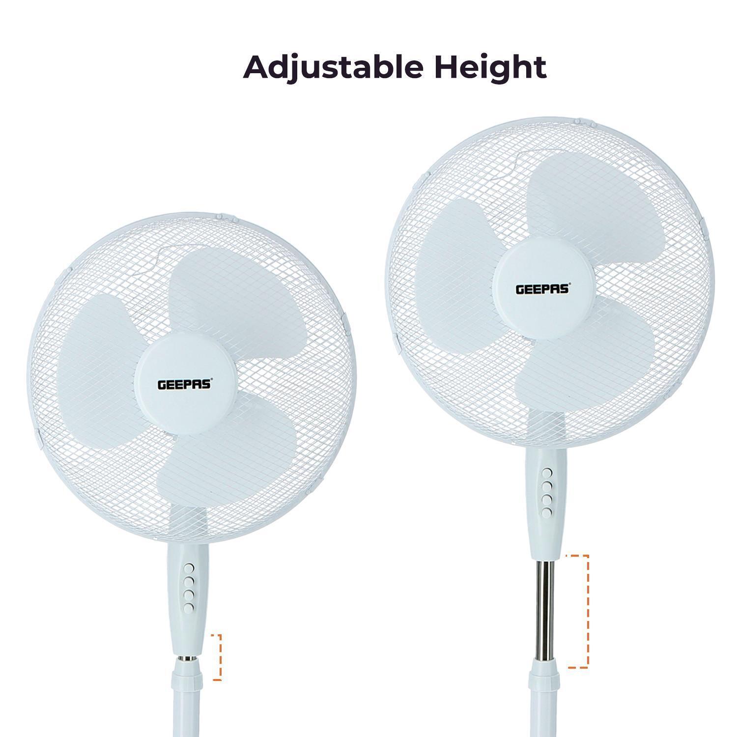 Two White 16" Oscillating Standing Pedestal Fans