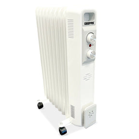 Portable Electric Heater with Adjustable Thermostat - Oil Filled Radiator