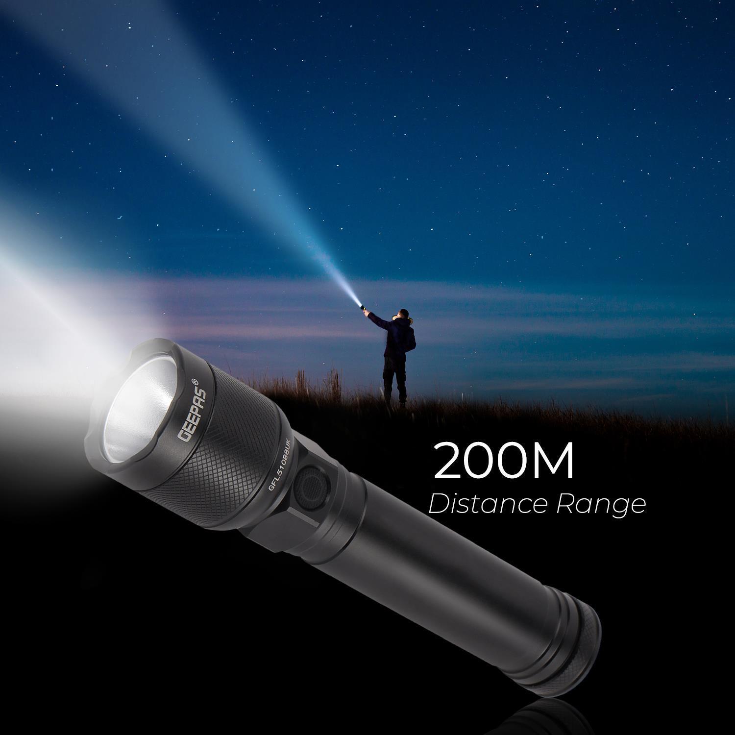 200M High Powered Weatherproof LED Flashlight
