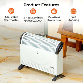 2-Pack White Freestanding Convector Heaters
