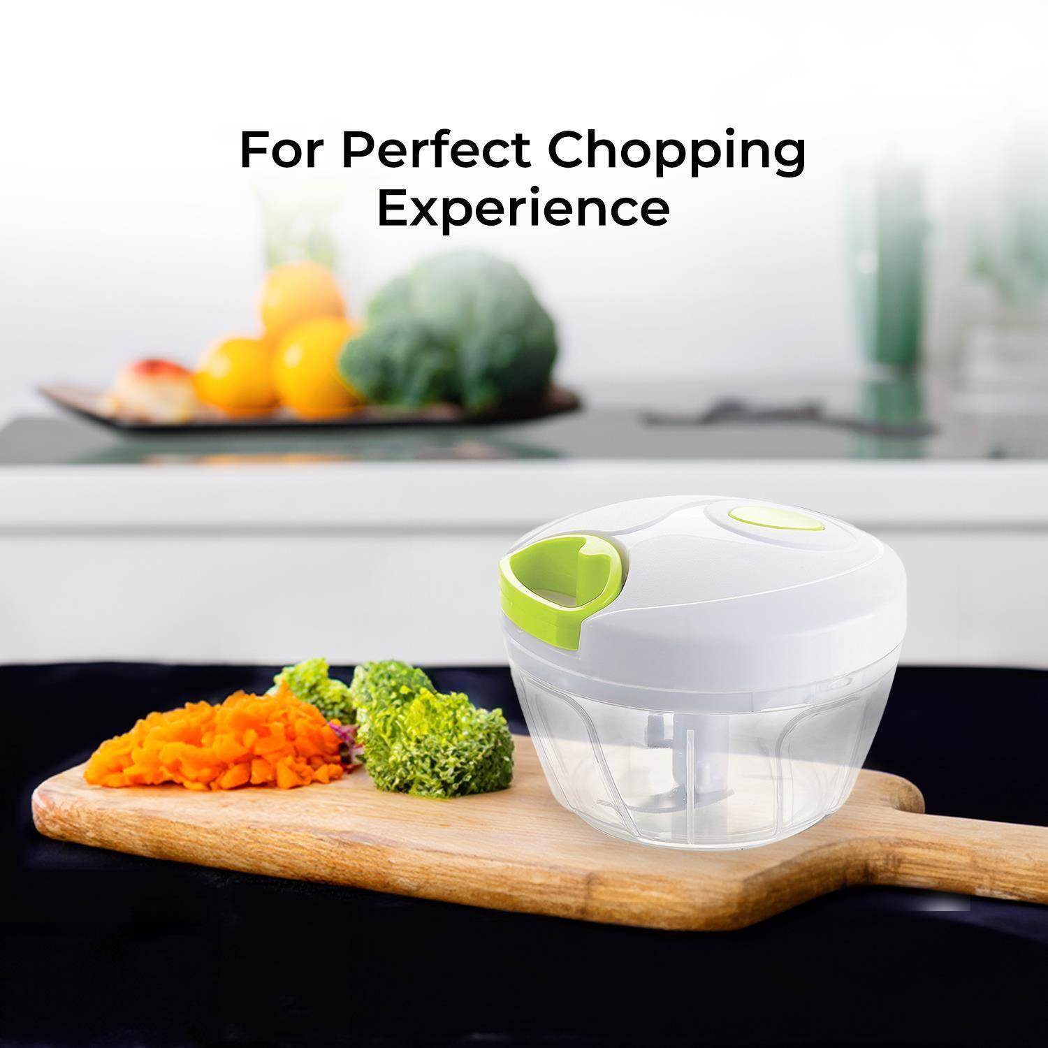 White & Green Manual Mini Food Chopper & Food Processor