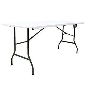 White 6ft Heavy-Duty Plastic Outdoor Folding Table