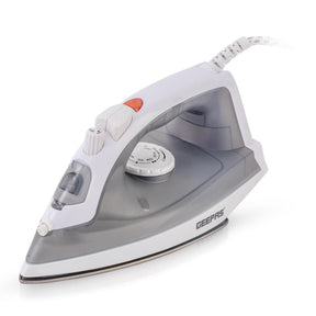 1600W Grey Steam Iron with Non-Stick Soleplate and Adjustable Temperature