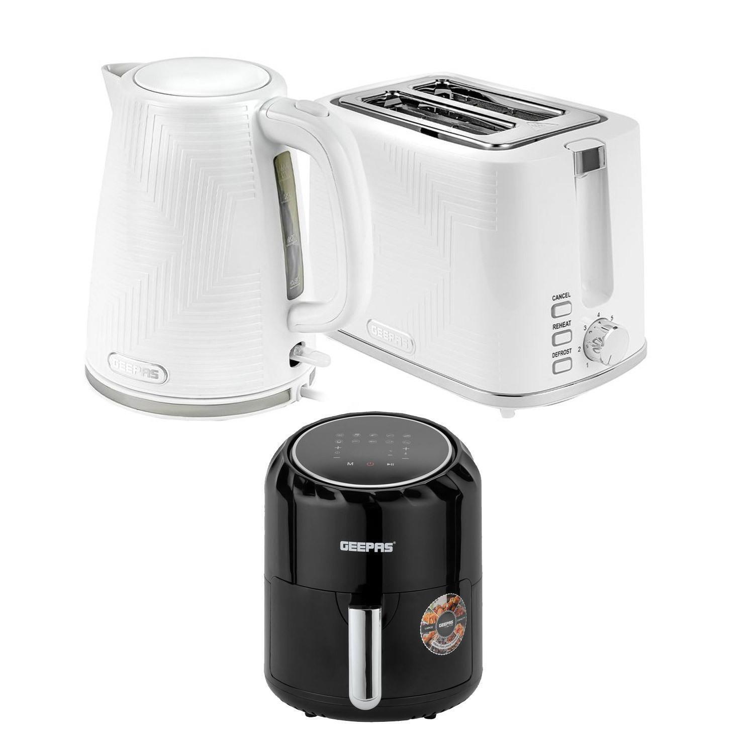 3.5L Air Fryer, 2 Slice Toaster & 1.7L Kettle White Combo