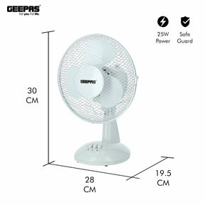 Two 9" Table Electric Oscillating Fans Set
