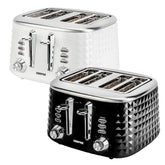 White and Black Versatile 4-Slice Toaster 1750W