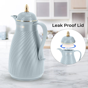 1L Grey Insulated Vacuum Flask Thermos Jug
