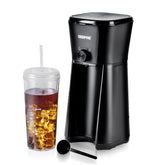 Black 700W Iced Coffee Maker with Cup, Straw, and Scoop