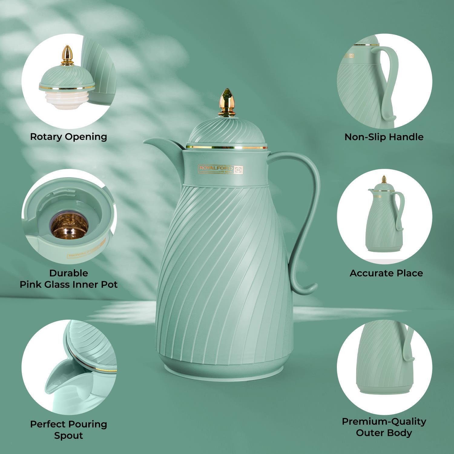 Green 1L Insulated Vacuum Flask Thermos Jug