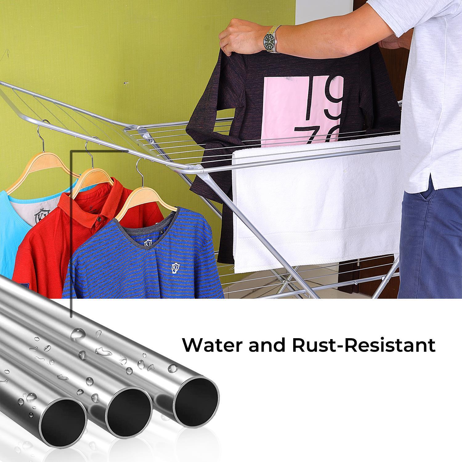 Expandable Metal Clothes Dryer With Bottom Shelf