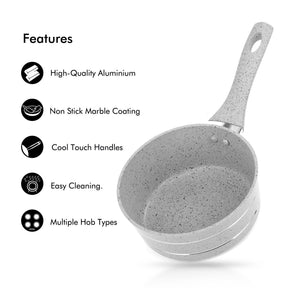 18cm Induction Non-Stick Grey Granite Saucepan