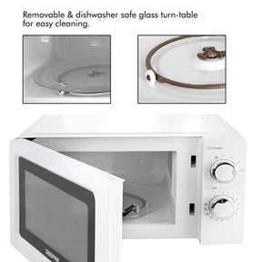 20L Manual Freestanding Microwave With Timer (White & Black)