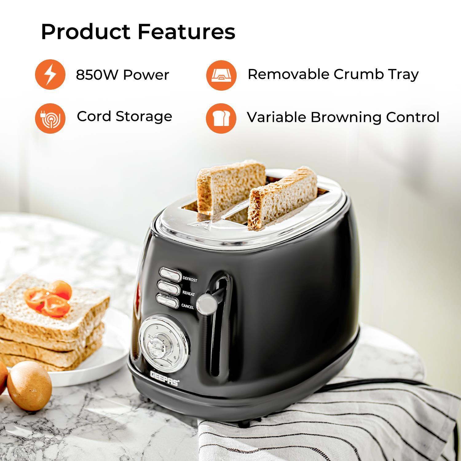 1.8L Cordless Electric Kettle & 2-Slice Bread Toaster Set