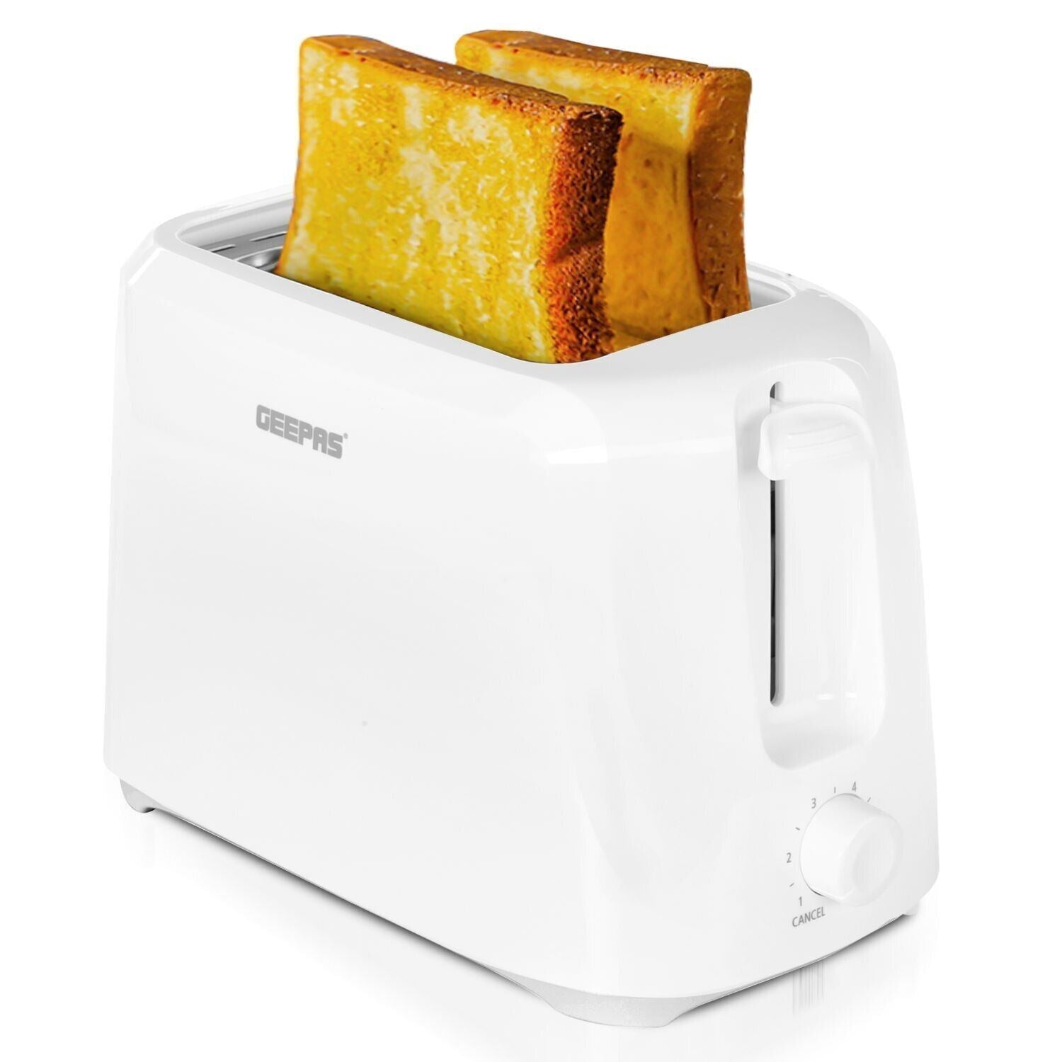 1.8L White Glass Kettle and White Two-Slice Toaster Set