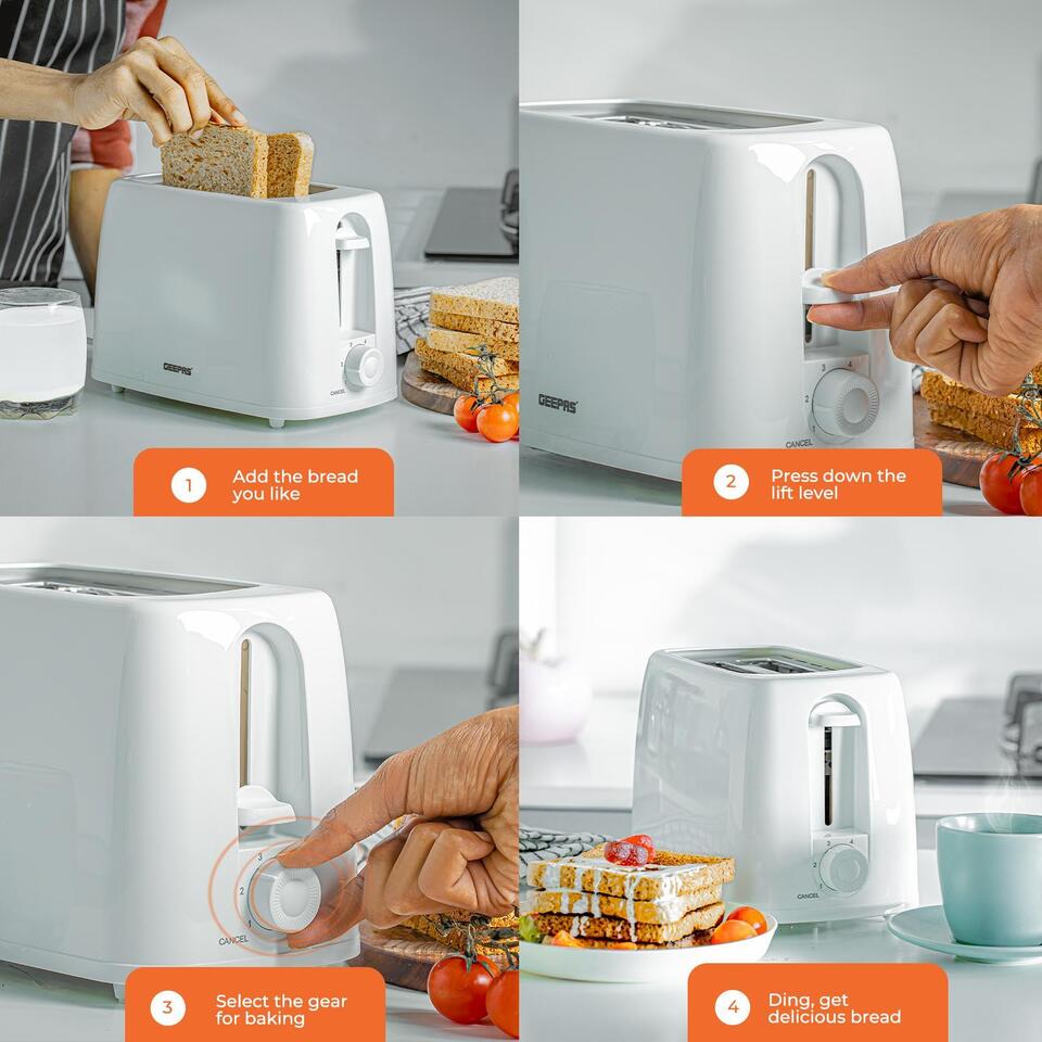 1.7L Electric Kettle & 2-Slice Bread Toaster Set In White