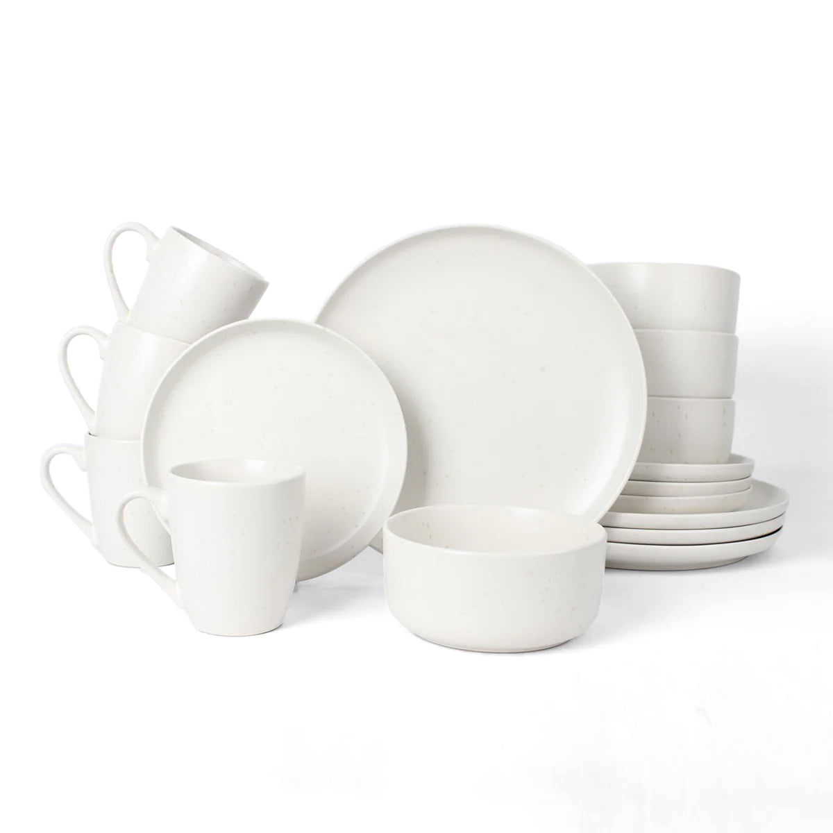 16-Piece Stoneware Dinner Set Plates, Bowls and Cups Set