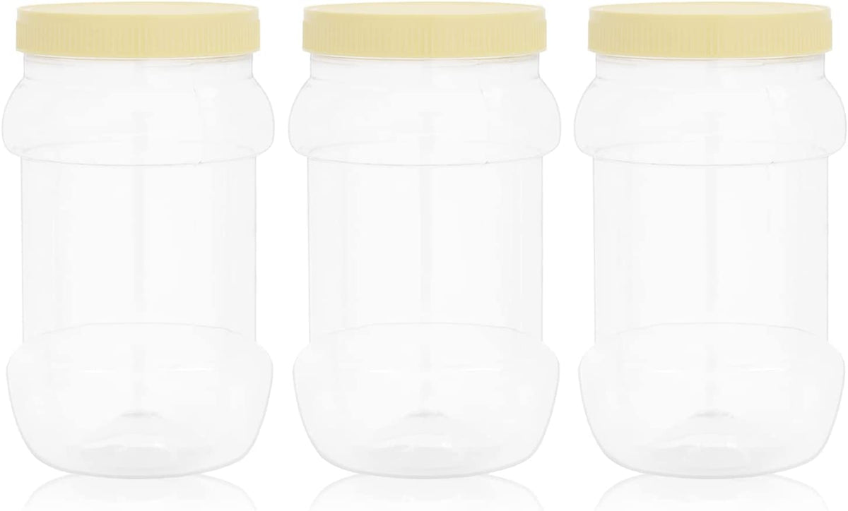 Set Of Three Airtight Kitchen Food Storage Jars (1000ml)