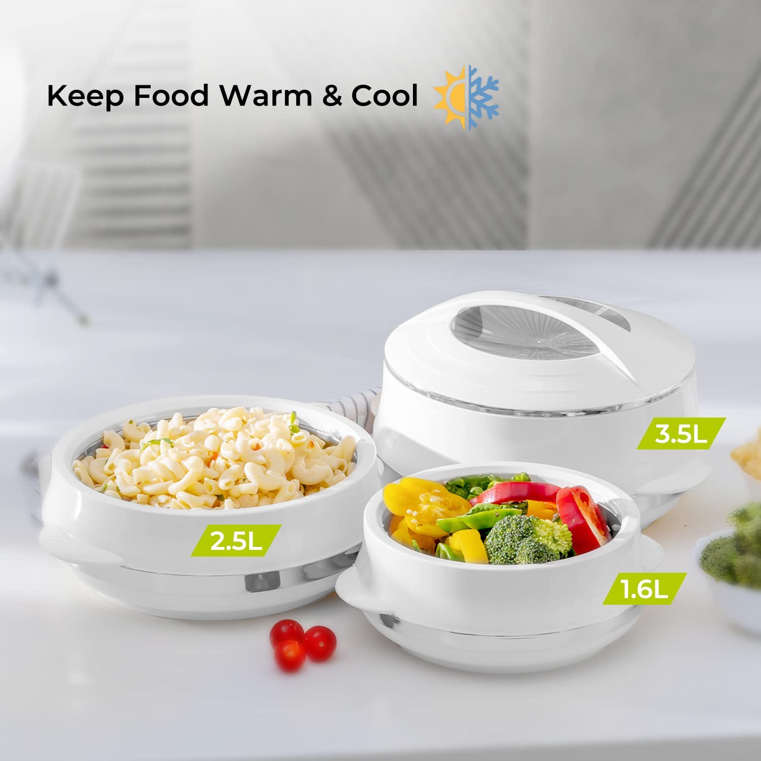 3-Piece Thermal Insulated Casserole Hot Pots Set
