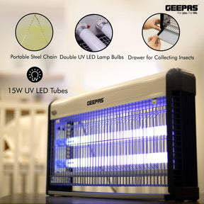 Fly and Insect Killer - Powerful Fly Zapper 15W UV Light Bug Killer Geepas | For you. For life. 