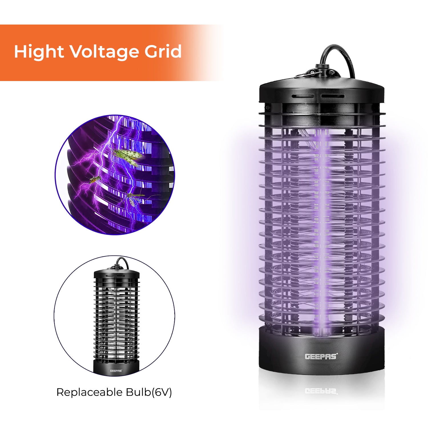 Uv Insect Zapper Home Electric Indoor Ultra Violet Insect & Bug Zapper 6W | Geepas UK