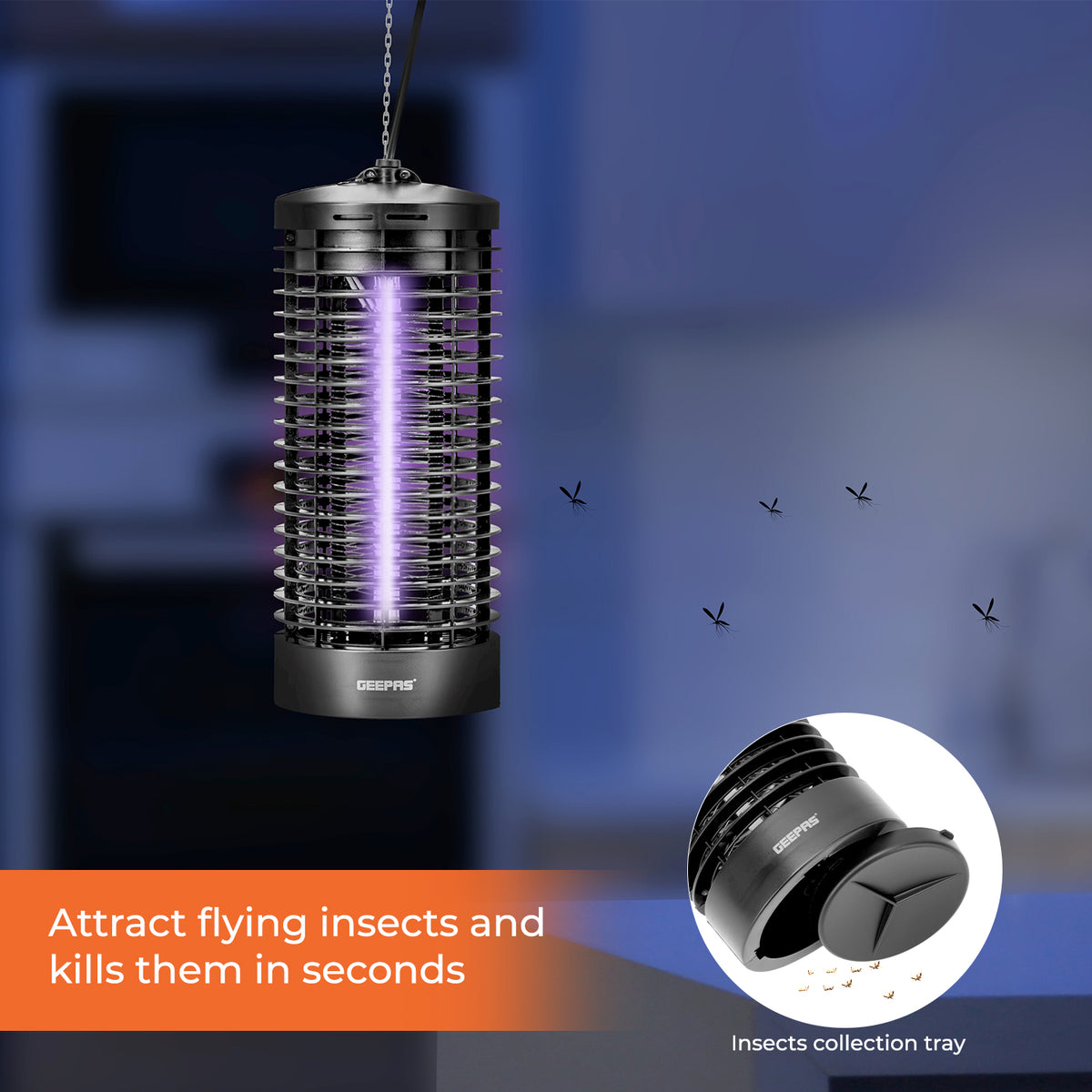 Home Electric Indoor Ultra Violet Insect & Bug Zapper 6W | Geepas UK