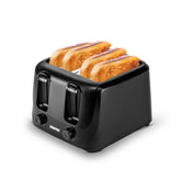 Four-Slice Black Bread Toaster With Browning Control