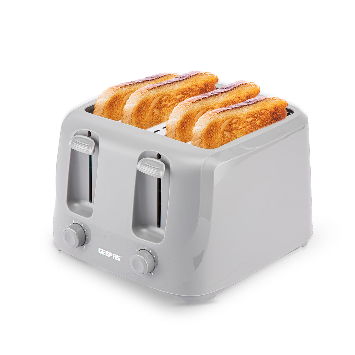 4-Slice Grey Electric Bread Toaster With Browning Control