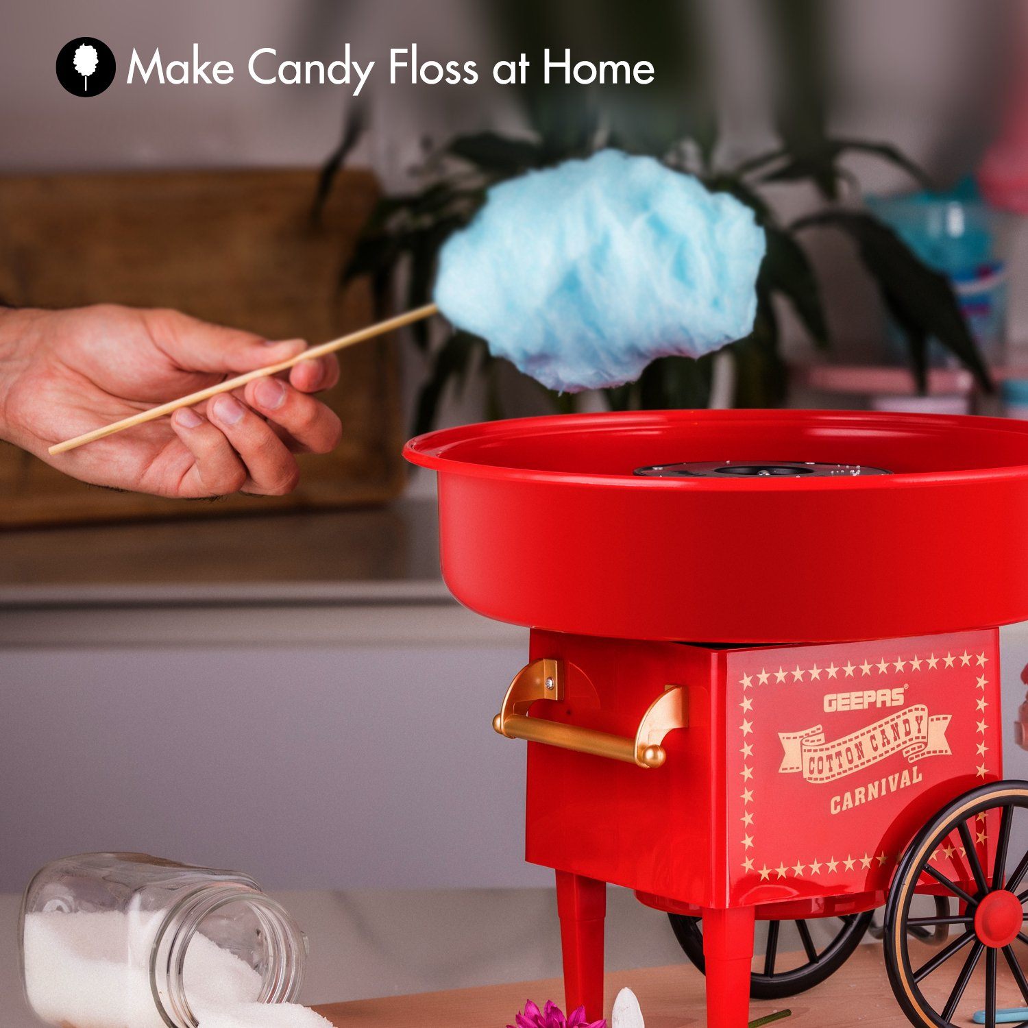 500W Cotton Candy Maker for Birthdays, Parties and Celebrations Candy Maker Geepas | For you. For life. 