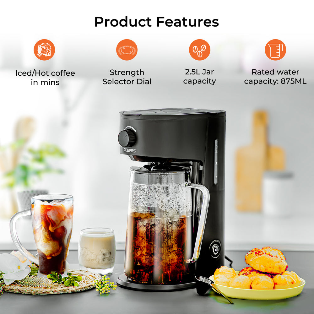 2.5L Iced Tea and Iced Coffee Machine With Strength Control | Geepas