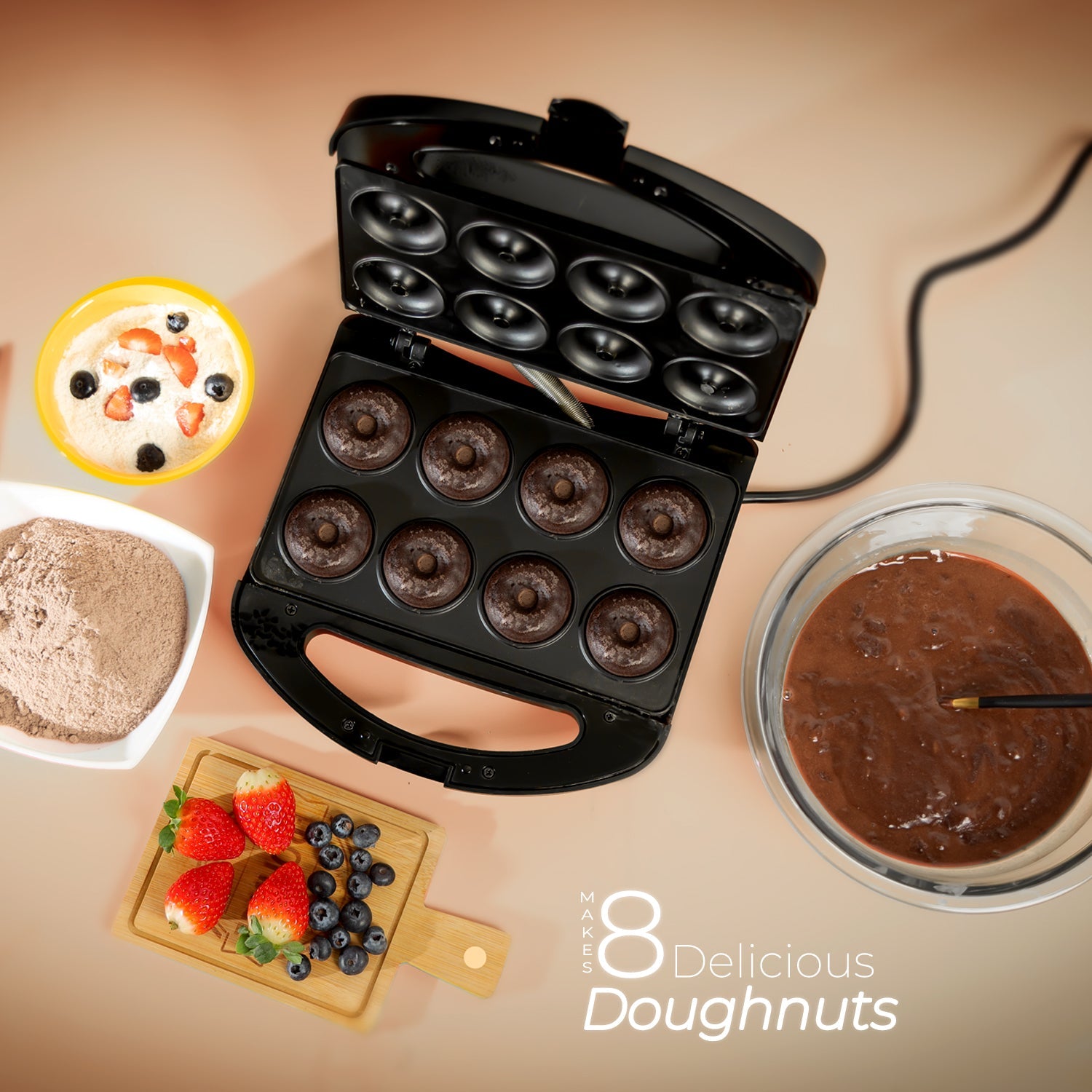 8-Hole Mini Doughnut Making Machine Dessert Geepas | For you. For life. 