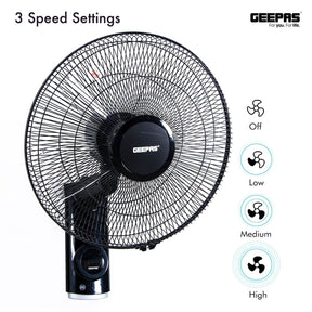 16-Inch Wall Mounted Fan with Remote Control Fan Geepas | For you. For life. 