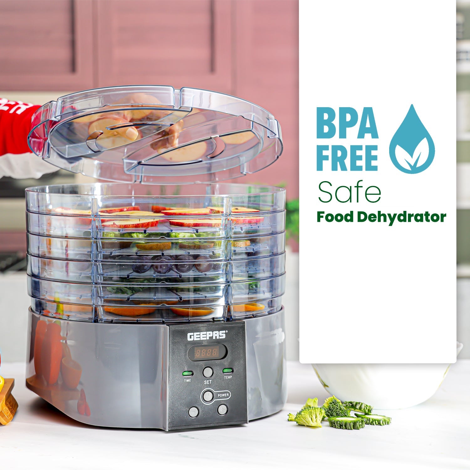 Digital Electric 5 Tier Food Dehydrator Geepas | For you. For life. 