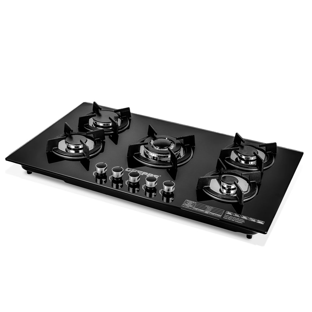 5 Burner Tempered Glass Built 8mm Gas Hob