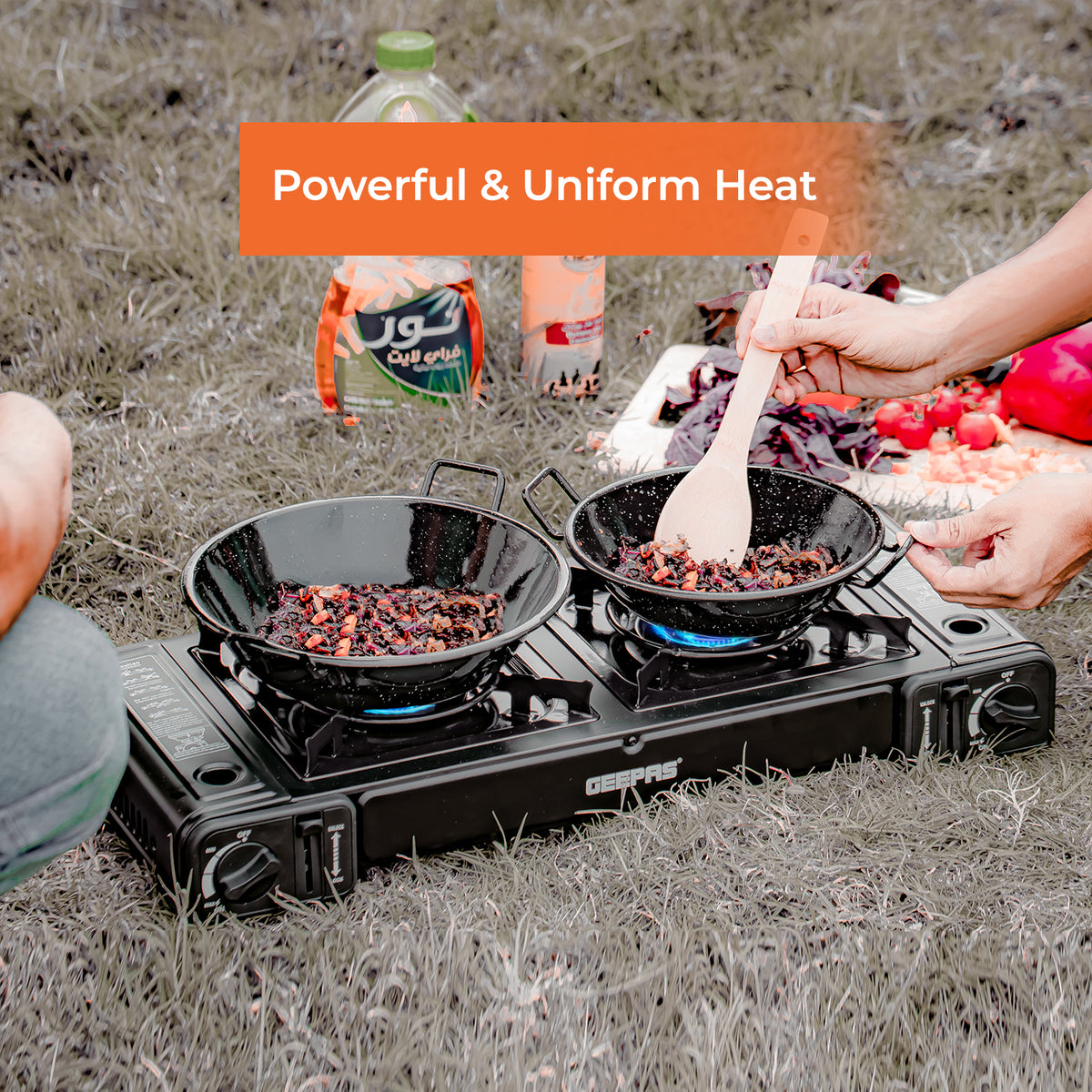 2 In 1 Portable Double Burner Camping Gas Stove Cooker Geepas UK 2-in-1-portable-double-burner-camping-gas-stove-cooker-geepas-uk