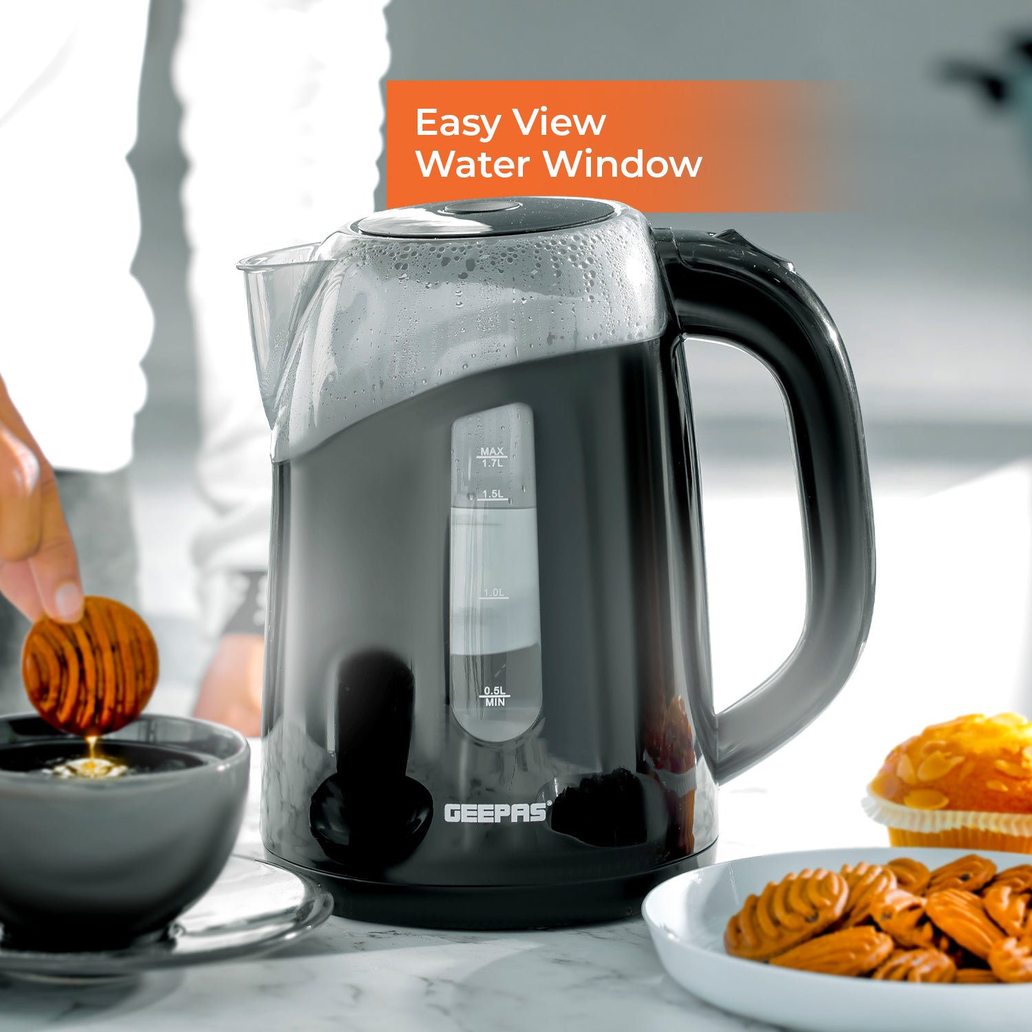  BLACK+DECKER™ 1.7L Rapid Boil Electric Kettle, Boils up to 7  Cups of Water, Gray: Home & Kitchen