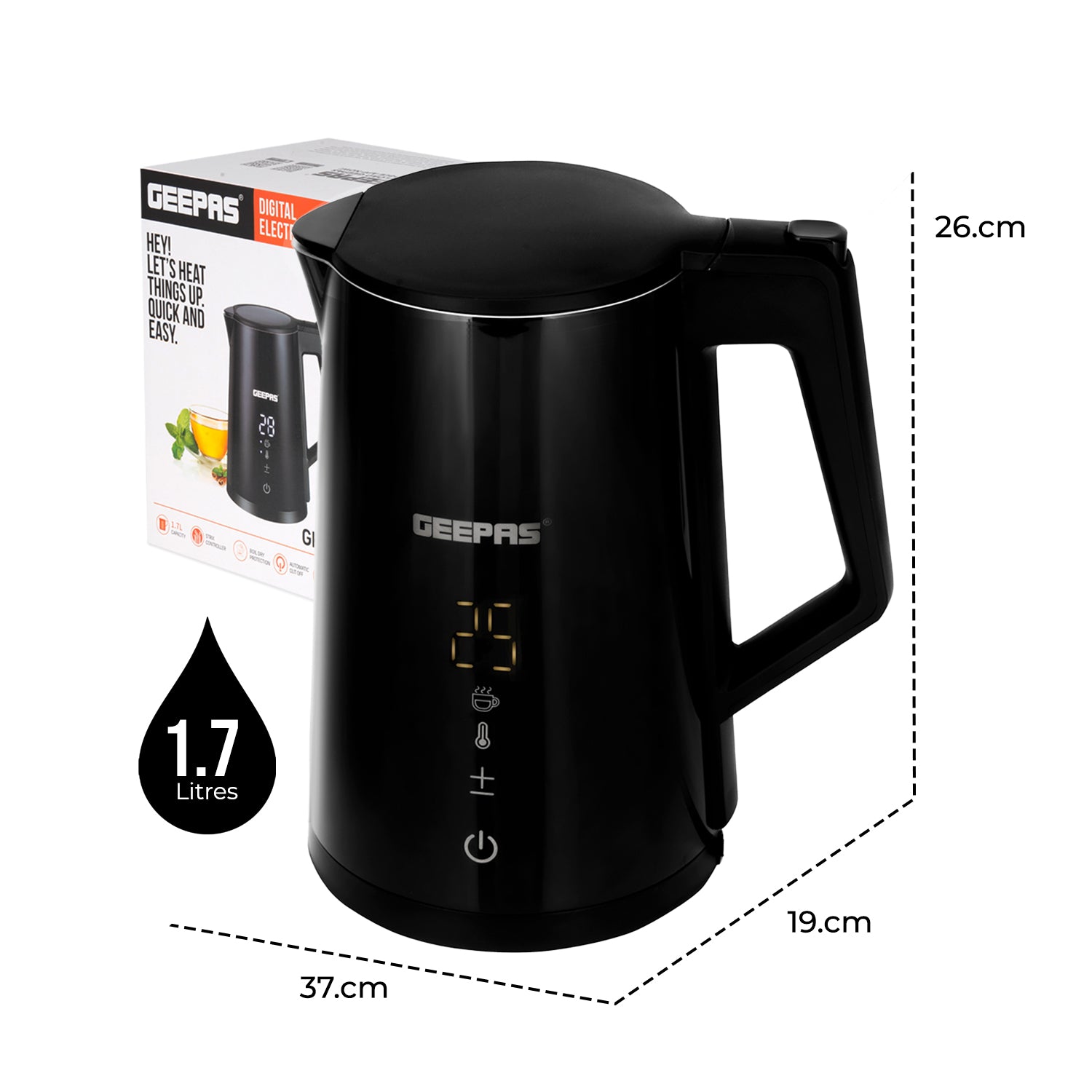 1.7L LED Smart Touchscreen Electric Kettle
