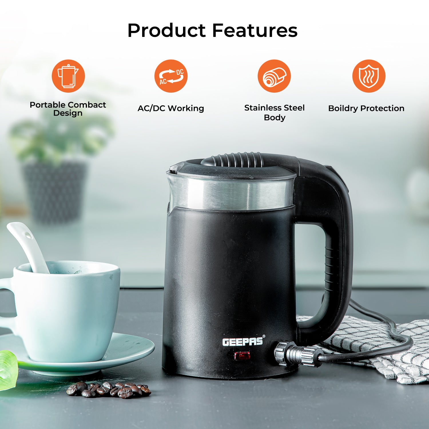 2-In-1 Double Layer Electric Travel Kettle 12V