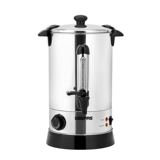 Front view of the 6.8 litre stainless steel electric urn
