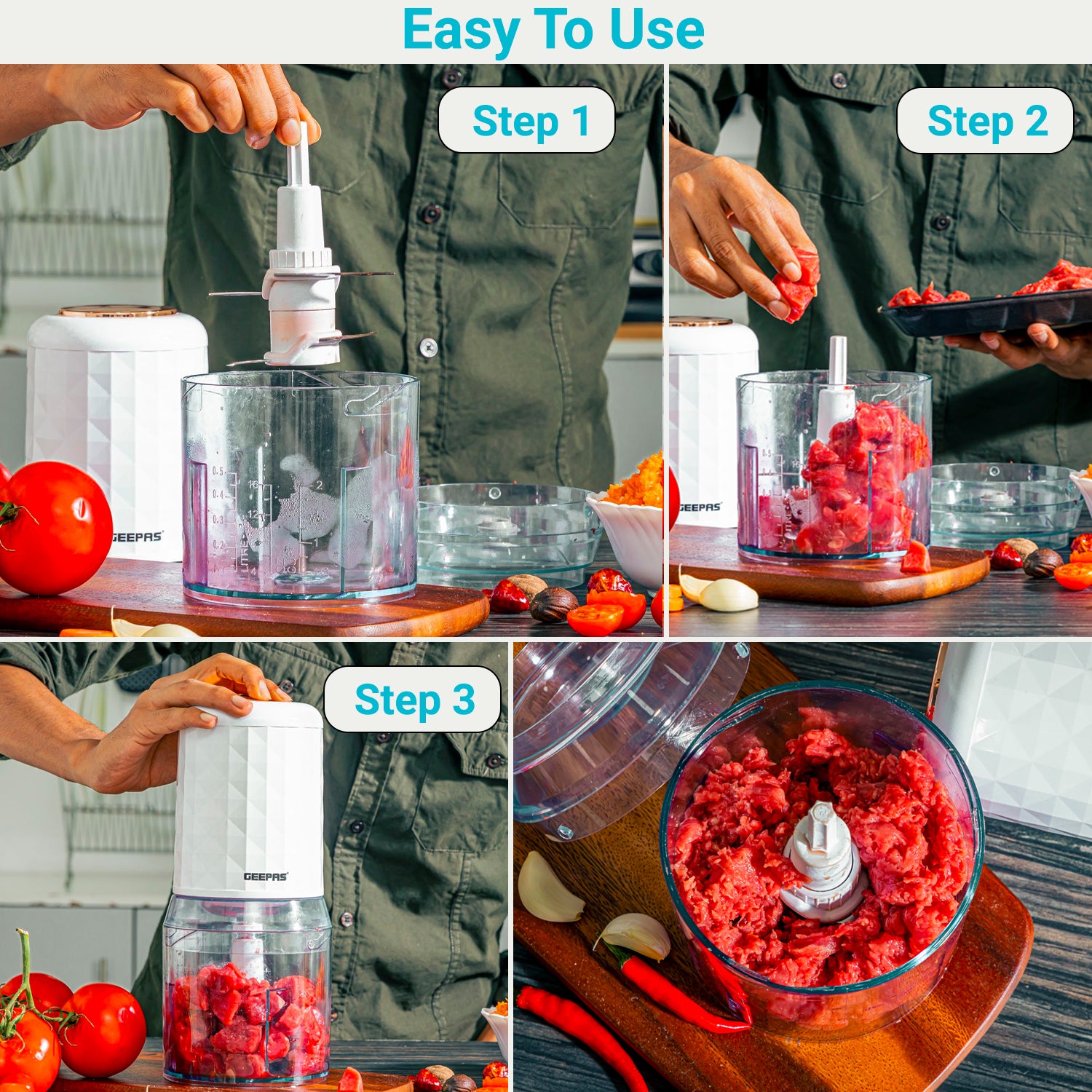 Geepas | For you. For life. 400W Mini Food Processor and Chopper Food Processor