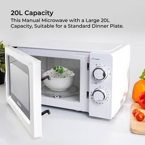 20L Solo Freestanding White Microwave Oven