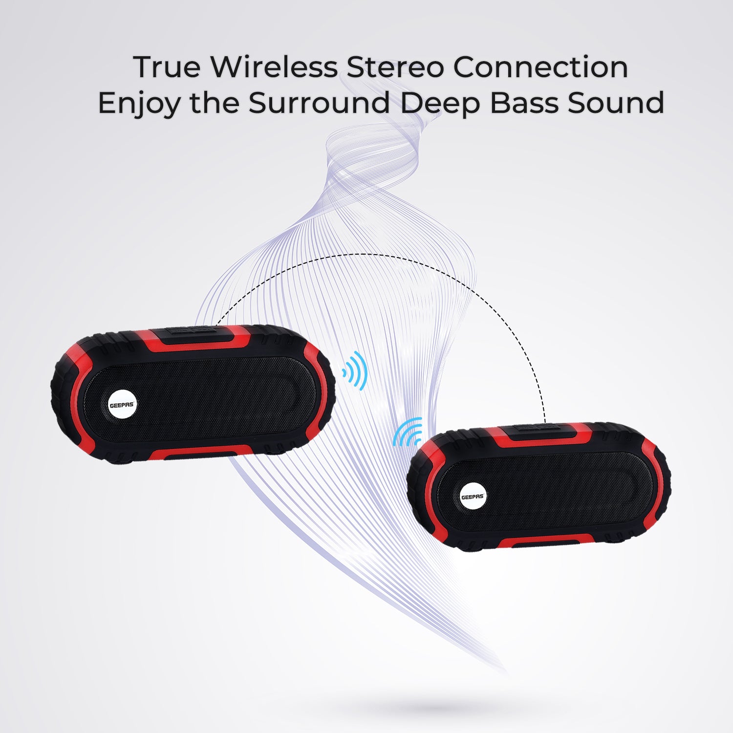 Black and Red Rechargeable 10m Wireless Speaker