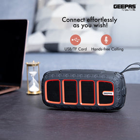 Portable Bluetooth Speaker Rechargeable MP3 Player USB/TF/AUX/FM/TWS Speakers Geepas | For you. For life. 