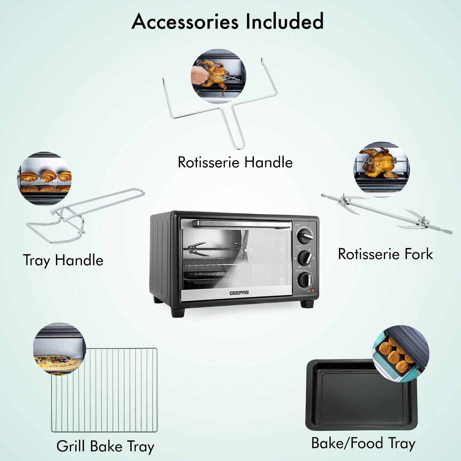 Mini Oven and Grill, 21L – Electric Oven 1380W Mini & Halogen Ovens Geepas | For you. For life. 
